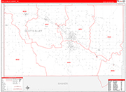 Scotts Bluff County Wall Map Red Line Style